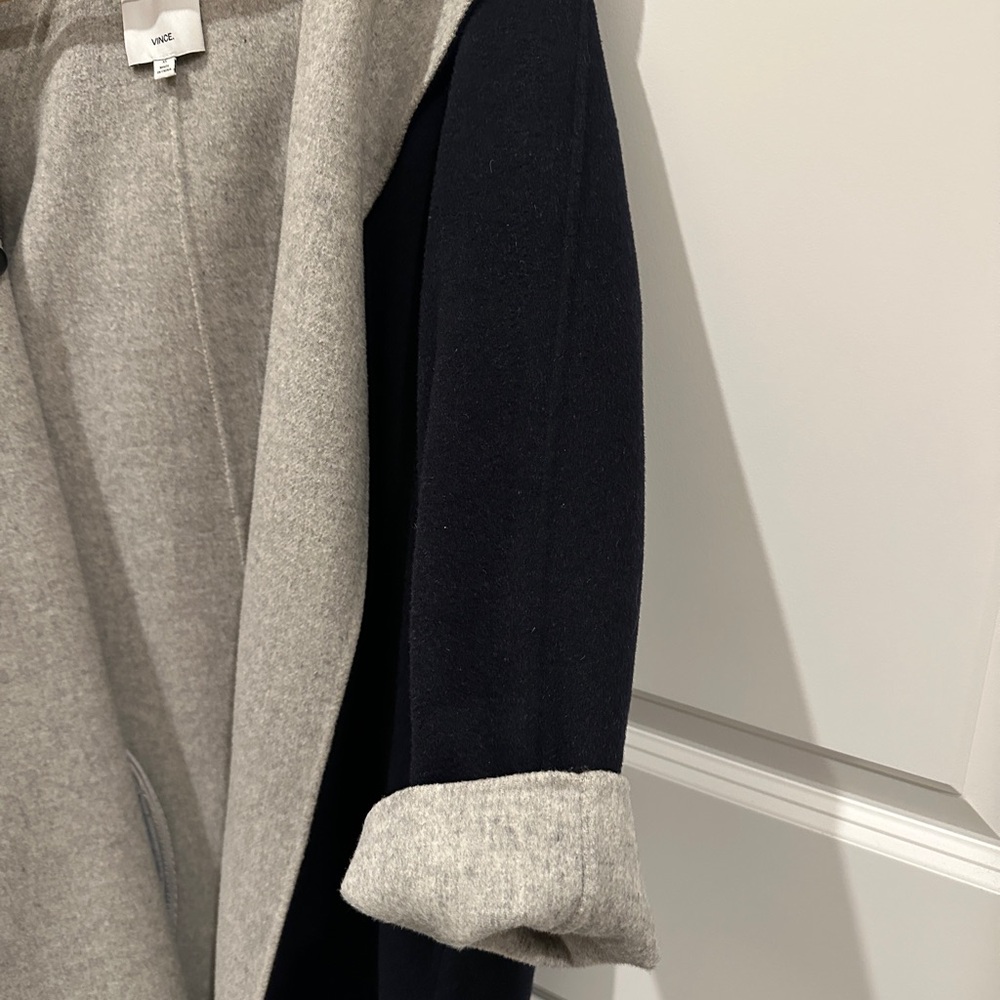 VINCE double face hooded wool coat - Picture 5 of 10